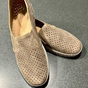 Chic Beige Perforated Women's Loafers
